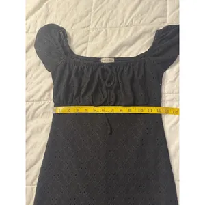 Black Eyelet Milkmaid Mini Dress Whimsygoth Coquette Dark Cottagecore Gothic Y2K thumbnail 2