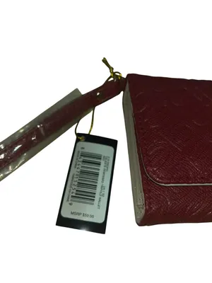 bebe Red Quilted Wristlet trifold wallet with Strap thumbnail 8