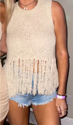Fringe top Tan Size M thumbnail 2