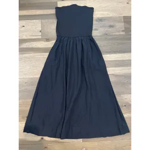 Sincerely Jules Medium Strapless Maxi Dress Black Ribbed Top Chambray Skirt thumbnail 4