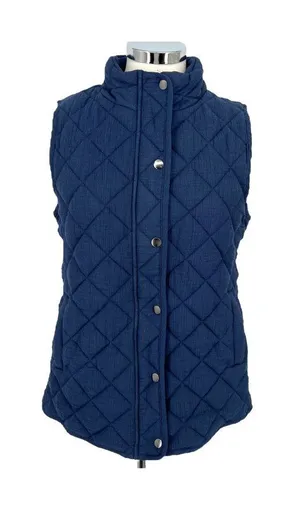 Market & Spruce Diamond Quilted Vest Navy Blue Size Small NWT Classic Preppy thumbnail 1