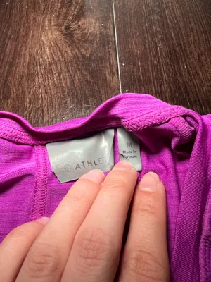 Athleta Purple Zip Up Running Shirt Short Sleeve Size M thumbnail 4