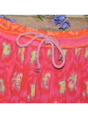 Vintage 90s Y2K Victoria Holley Floral Rayon Maxi Skirt Pink Boho Cottage Size M thumbnail 4
