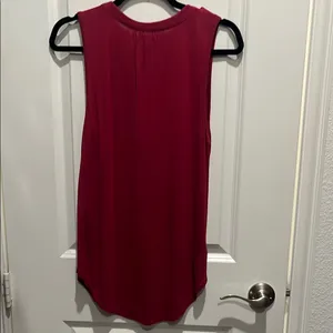 LOFT Red Sleeveless Tie Front Tank Top thumbnail 2