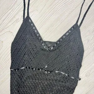 Black lace sheer widow dolls kill sleeveless short dress m/l witchy gothic knit thumbnail 4