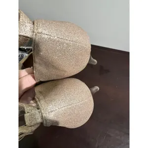 Unisa Gold Glitter Platform Pumps Ankle Strap Size 8.5 thumbnail 10