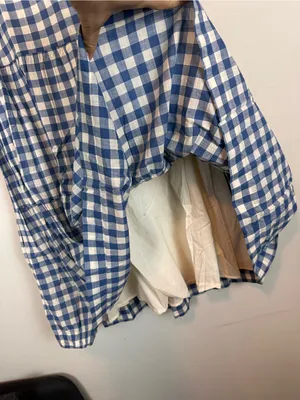 GAP Tiered Maxi Skirt Blue White Gingham Cotton Cottagecore Women’s 8 thumbnail 7