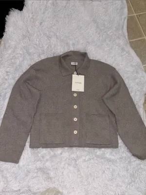 LOUNGE Knitted Oversized Shirt - Warm Grey thumbnail 6