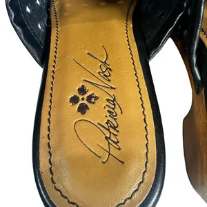 Patricia Nash Woven Leather Wooden Platform Clog Mule Size 8 Black thumbnail 9