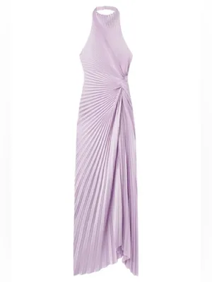 ALC Frank Lavender Halter Pleated Evening Gown Dress 4 thumbnail 3