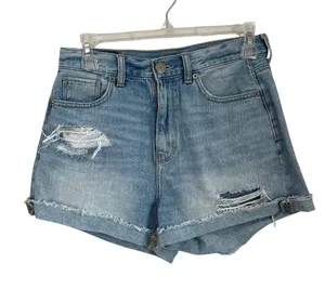 American Eagle High‎ Rise Distressed Mom Cuffed Denim Shorts Women’s Sz 4 thumbnail 1