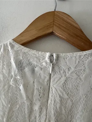 Abercrombie & Fitch White Lace Overlay‎ Tiered Dress thumbnail 5