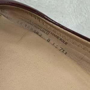 Tory Burch Reva Ballet Flats Burgundy Patent Leather Gold Medallion Womens‎ 7M thumbnail 8