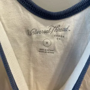 White Tank Top with Blue Trim thumbnail 2