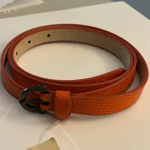 Coldwater Creek Burnt Orange Embossed Skinny Belt XL‎ Misses 18 NEW thumbnail 3
