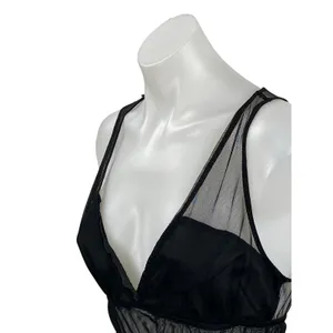 Zara Women's Black Sleeveless Mesh Ruffle Tiered Peplum Tank Blouse Top Size S thumbnail 2