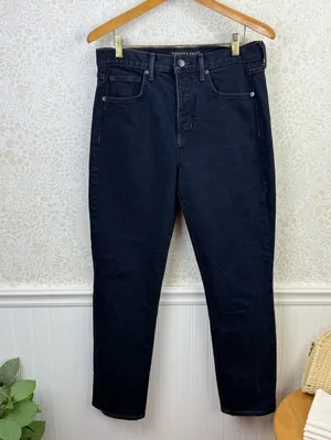 Veronica Beard Ryleigh Dark Night Slim Straight High Rise Denim Jeans - Size - 6 thumbnail 8