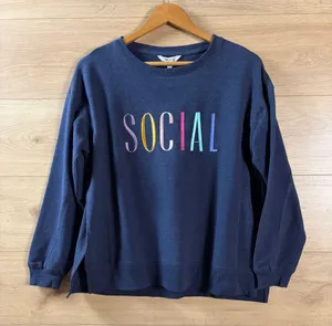 WILDFOX Blue 'SOCIAL' Crewneck Sweatshirt NWT Medium thumbnail 1