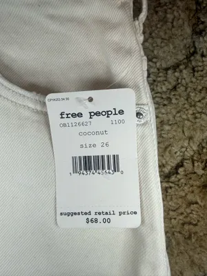 Free People We The Free Bailey Denim Mini Skirt Coconut NWT Size 26 thumbnail 4