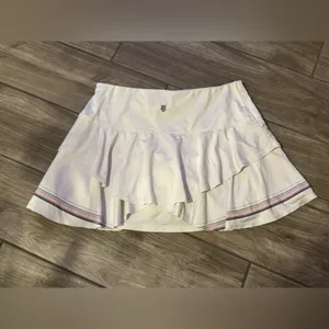 Lucky in Love x KSwiss White Layered Women's Skort golf tennis size small thumbnail 2