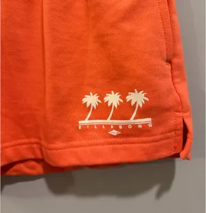 Billabong Wave Runner Fleece Logo Lounge Shorts Coral thumbnail 3