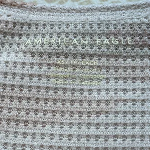 American Eagle Long Sleeve Oversized Peach Camo Waffle Knit Top size XS thumbnail 6