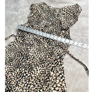 Free People French Quarter Wrap Mini Dress Women's Medium Black Brown White thumbnail 11