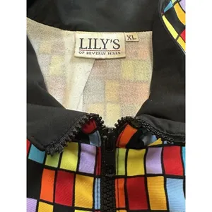 Vintage Lily’s of Beverly Hills Windbreaker Jacket XL Color Block 80s 90s Retro thumbnail 6