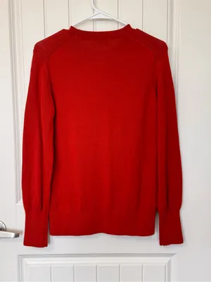Everlane Red Cotton Crewneck Sweater Size‎ Medium thumbnail 3