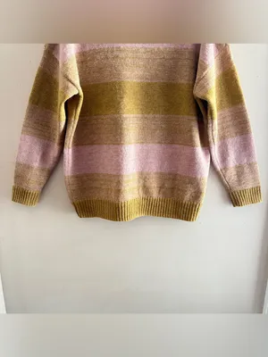 MADEWELL Otis‎ Space Dye Striped Alpaca Blend Sweater in Pink Oyster, Medium thumbnail 8
