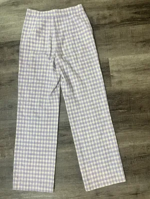 ZARA Gingham straight leg pants thumbnail 3
