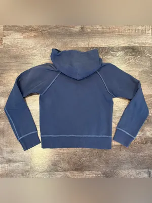 Abercrombie and Fitch Vintage Women’s Navy Blue Hoodie Medium Y2K Raised Letters thumbnail 3