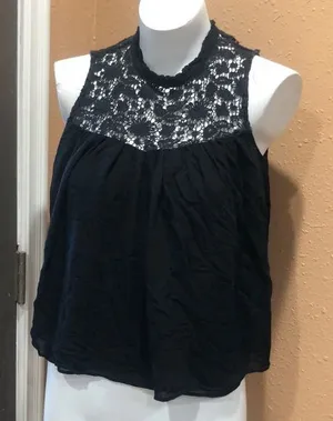 Zara black sleeveless top thumbnail 1