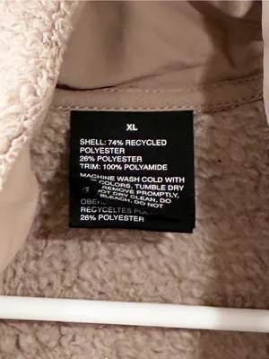 Vuori Tan Sherpa High Pile Fleece Bomber Jacket Size XL thumbnail 3