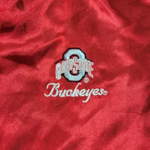 Ohio State Pajama Shorts Set Womens L Red Satin Embroidered Buckeyes Logo Pocket thumbnail 3