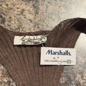 NWT Free People Cropped Tank Top Ribbed Racerback Y2K 90s Minimalist Brown Small thumbnail 2