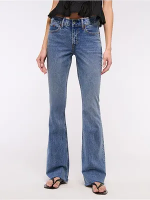 Abercrombie & Fitch Mid Rise Bootcut Frayed Hem Jean thumbnail 5