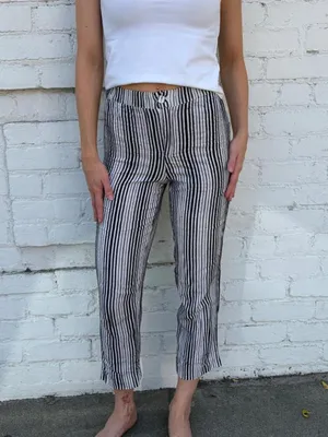 Brandy Melville white & black striped pants / waist 24 thumbnail 2
