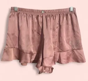 Women’s True Religion Y2K Satin Cheeky Pajama Shorts Blush Pink Size Large thumbnail 1