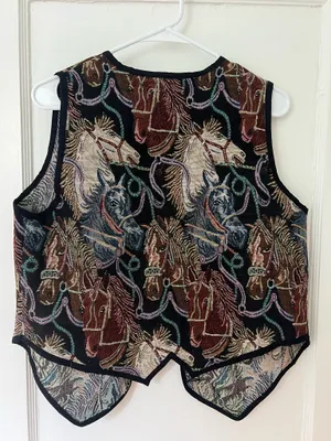 Vintage horse vest Multiple Size M thumbnail 2