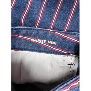 American Eagle Blue and Red Striped High Rise Mini Denim Jean‎ Skirt Size 6 thumbnail 7