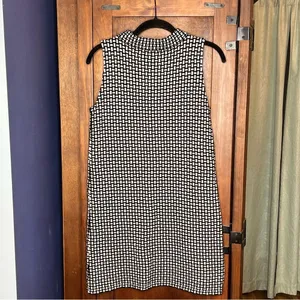 Zara Knit Black White Shift Mini Dress Minimalist Mod Indie 60s Artsy Retro M thumbnail 4