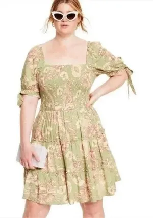 Target x Agua Bendita green floral dress Sz 1X thumbnail 1
