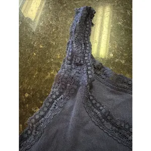 Vintage Old Navy Ribbed Tank‎ Top Lace Trim Sz L Y2K Long Layering Shirt Scoop thumbnail 3