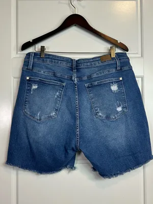 Judy Blue Classic High Rise Embroidered Rainbow Denim Bermuda Shorts Size 18W thumbnail 4