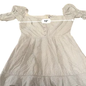 RTR Stylestalker Kelly White & Blue Micro Print Puff Sleeve Mini Dress Sz‎ XS thumbnail 10