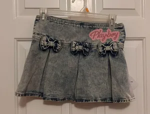 PLAYBOY Light Blue Denim Skirt with Bows 00 thumbnail 1