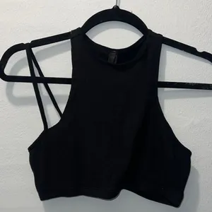 SKIMS Black Ribbed crop top XL onyx ribbed thumbnail 2