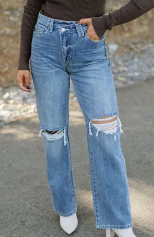 These Three Boutique 90s crossover straight jeans thumbnail 1
