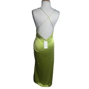 NWT OPT lime satin strappy dress‎ Sz XS thumbnail 2